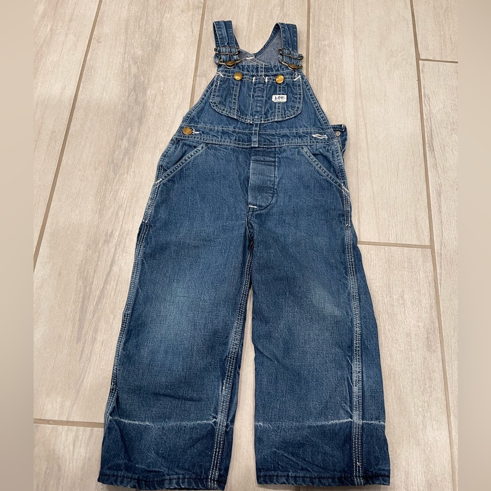 Vintage  USA Rare Lee Overalls Denim Jeans Size Im Toddler  2-3 Toddler